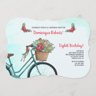 Cykel med inbjudan till blommor