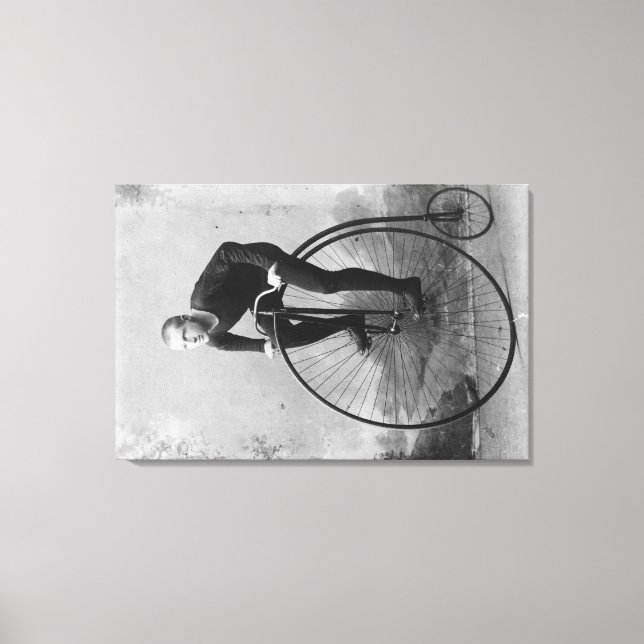 Cykel med stor framhjulsfoto canvastryck (Framsida)
