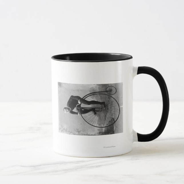 Cykel med stor framhjulsfoto mugg (Höger)