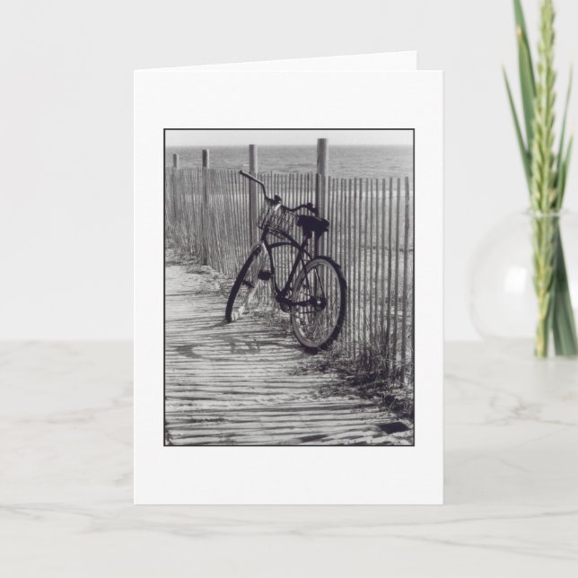 "Cykel med tomt hälsningkort för staket" Kort (Framsida)