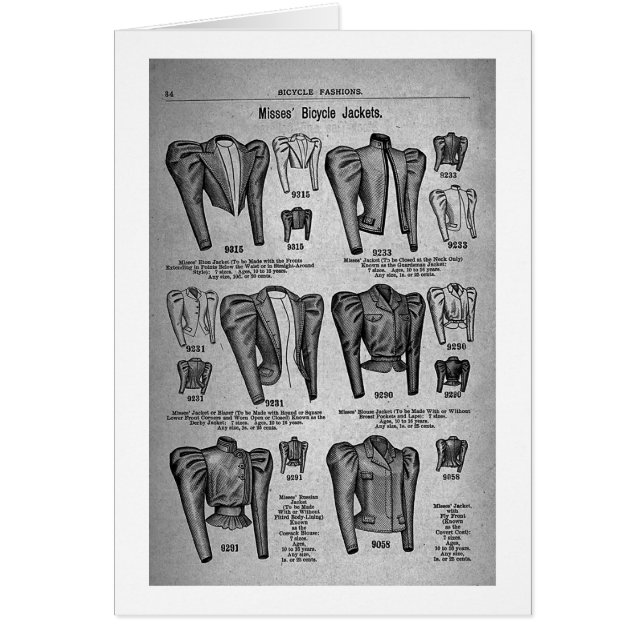 Cykel Mode1897 - Vintage Hälsningskort (Framsidan)