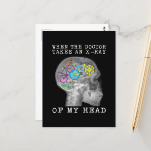 Cykel när Doktor tar röntgenstråle av mitt huvud Vykort