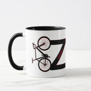 Cykel, nedförsbacke, cykel mugg