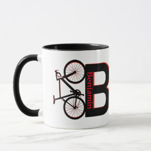 Cykel, nedförsbacke, cykel mugg
