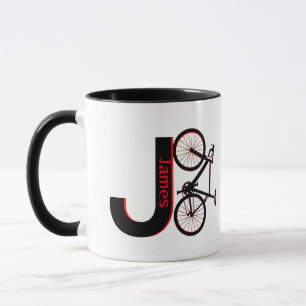 Cykel, nedförsbacke, cykel mugg
