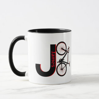 Cykel, nedförsbacke, cykel mugg