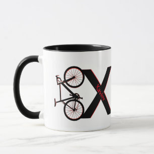 Cykel, nedförsbacke, cykel mugg