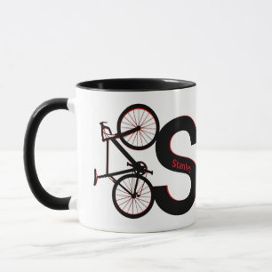 Cykel, nedförsbacke, cykel mugg