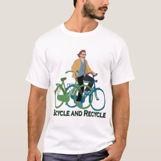 Cykel och återvinna t shirt