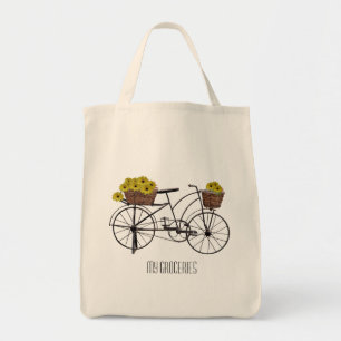 Cykel och Basket till blommor Tygkasse