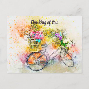 Cykel och blommor anpassad vykort
