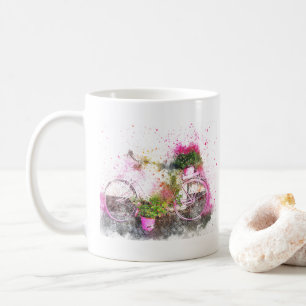 Cykel och blommor Kaffe Mugg