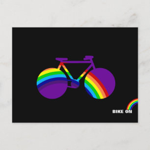 cykel och färg-regnbåge vykort