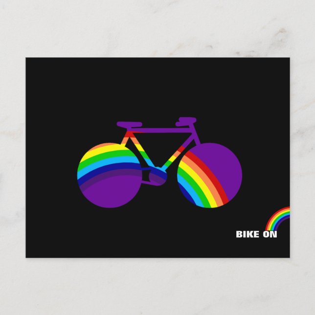 cykel och färg-regnbåge vykort (Framsida)