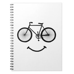 Cykel och Smile T-Shirt Cykling T-Shirt Svart Anteckningsbok