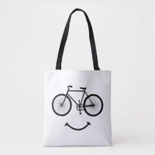 Cykel och Smile T-Shirt Cykling T-Shirt Svart Tygkasse