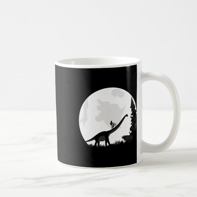 Cykel På En Dinosaurie Mån Silhuett Mtb Mountain B Kaffemugg (Höger)