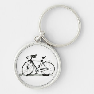 Cykel Rund Silverfärgad Nyckelring