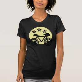 Cykel Solnedgång och Tusenskönor Trädgårdsillustra T Shirt