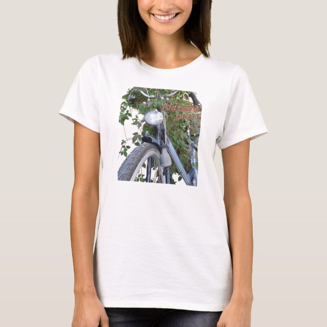 Cykel täckt med Clematis-blommor Circle Top Tee (Framsida)
