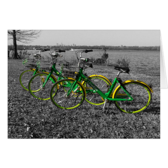 Cykel Tripletter Välj Färg Hälsningskort (Framsidan Horizontal)