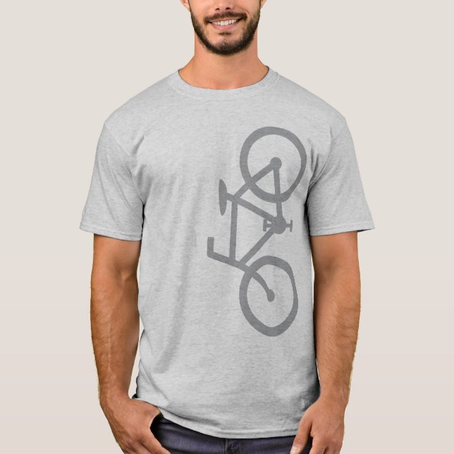 Cykel vertikal Silhouette, gråttdesign T-shirt (Framsida)