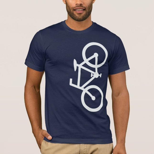 Cykel vertikal Silhouette, vitdesign Tee Shirt (Framsida)