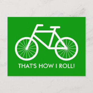 Cykel vykort med citat Så här rullar jag