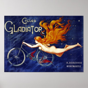 Cykeladvertizingvintage cyklar gladiatoren poster