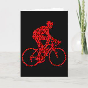 Cykelälskare Alla Hjärtans Dag Cyklist Silhuett Kort