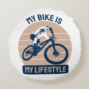 Cykelälskare - Min cykel är min livsstil Rund Kudde