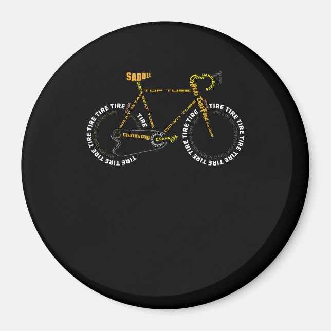 Cykelanatomi Cute Cycling är livstidsgåva Magnet (Framsidan)