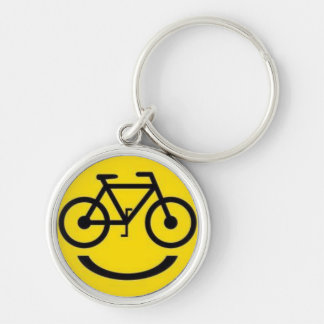 cykelansiktekeychain rund silverfärgad nyckelring