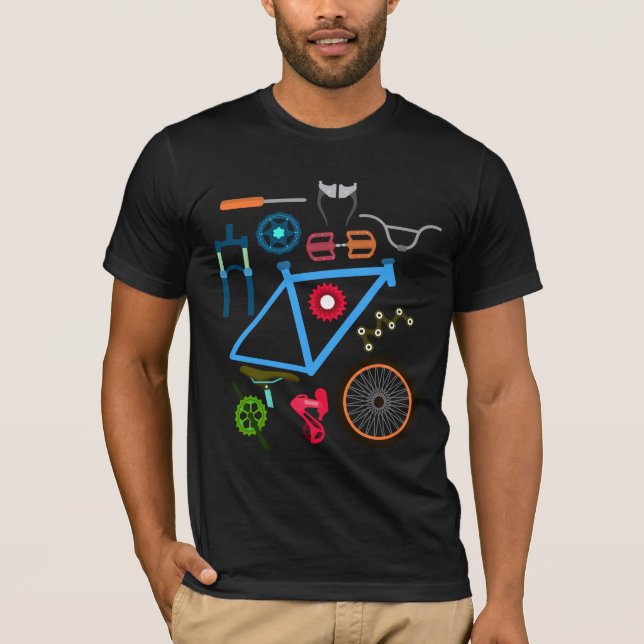 Cykelberget Bike uppför skift MTB Rider T Shirt (Framsida)