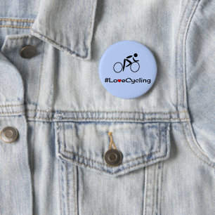 Cykelblått för kärlek knapp