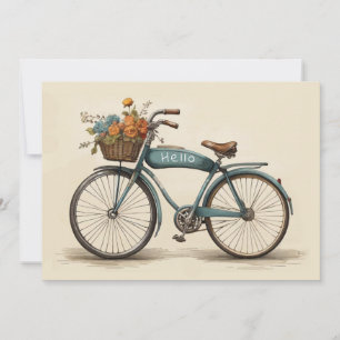 Cykelblommor i korg Present för alla tillfällen Julkort