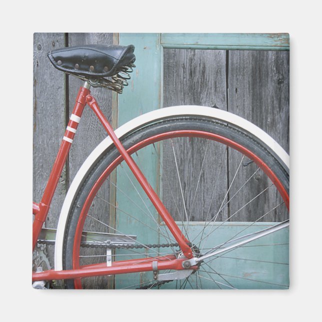 Cykelcykel Cycle Cycle Cycling Cycling Old Wooden  Magnet (Framsidan)