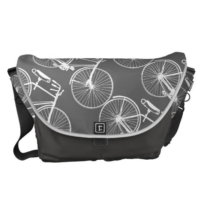 Cykelcykeln/du väljer bakgrundsfärg kurir väska (Framsidan)