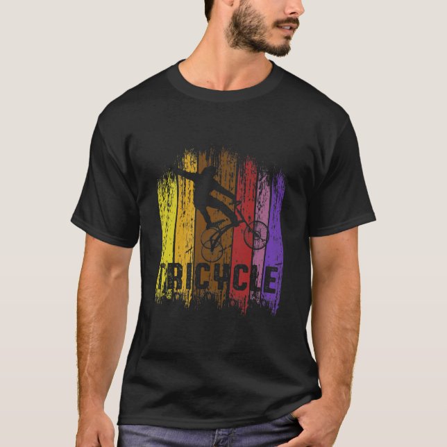 Cykelcykelns färgade bike Trike Cyclist T Shirt (Framsida)