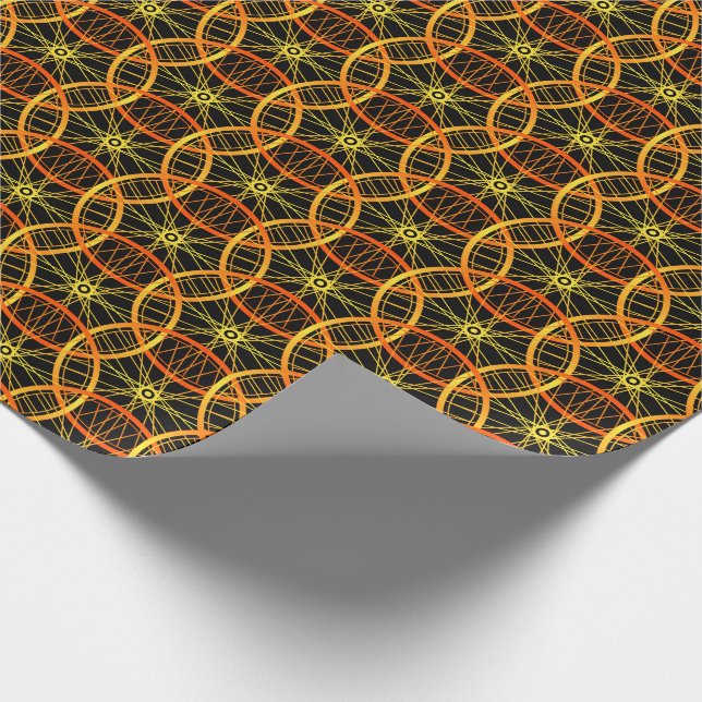 Cykelcykelns orange svart mönster presentpapper (Hörn)