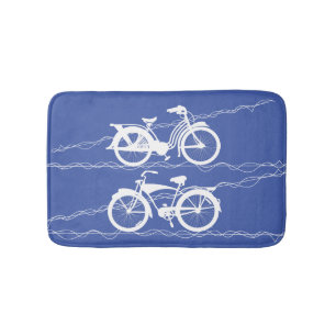 Cykelcykelns vita badplatsmat badrumsmatta
