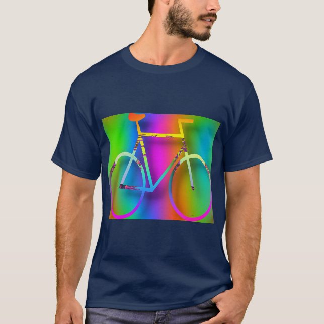 Cykelcykling Bike Navy T Shirt (Framsida)