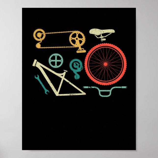 Cykelcykliska cykelcyklister i bergscykler poster (Framsidan)