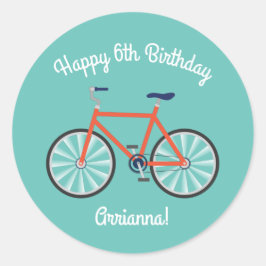 Cykelcykliska cykliska cykliska Födelsedagsfest Runt Klistermärke