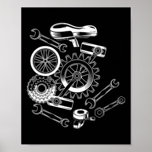 Cykeldelar Cykling Cykling Cyklist Mtb Bmx Poster