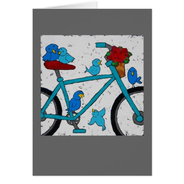 Cykelfågelkort Hälsningskort (Framsidan)