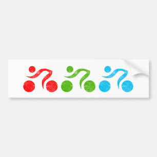 Cykelförare i rörelse bildekal