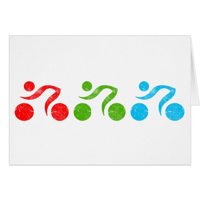 Cykelförare i rörelse hälsningskort (Framsidan Horizontal)
