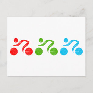 Cykelförare i rörelse vykort