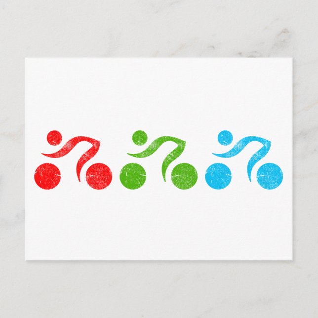 Cykelförare i rörelse vykort (Framsida)